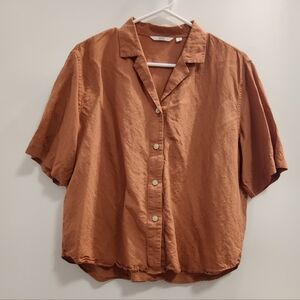 Uniqlo Women's Terra Cotta Button-Down Shirt